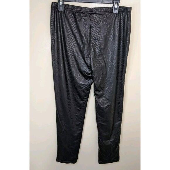 Plush Revolve Legging Liquid Black Fleece Lined Snakeskin High Rise Size XXL - Picture 4 of 13